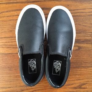 Vans leather slip ons